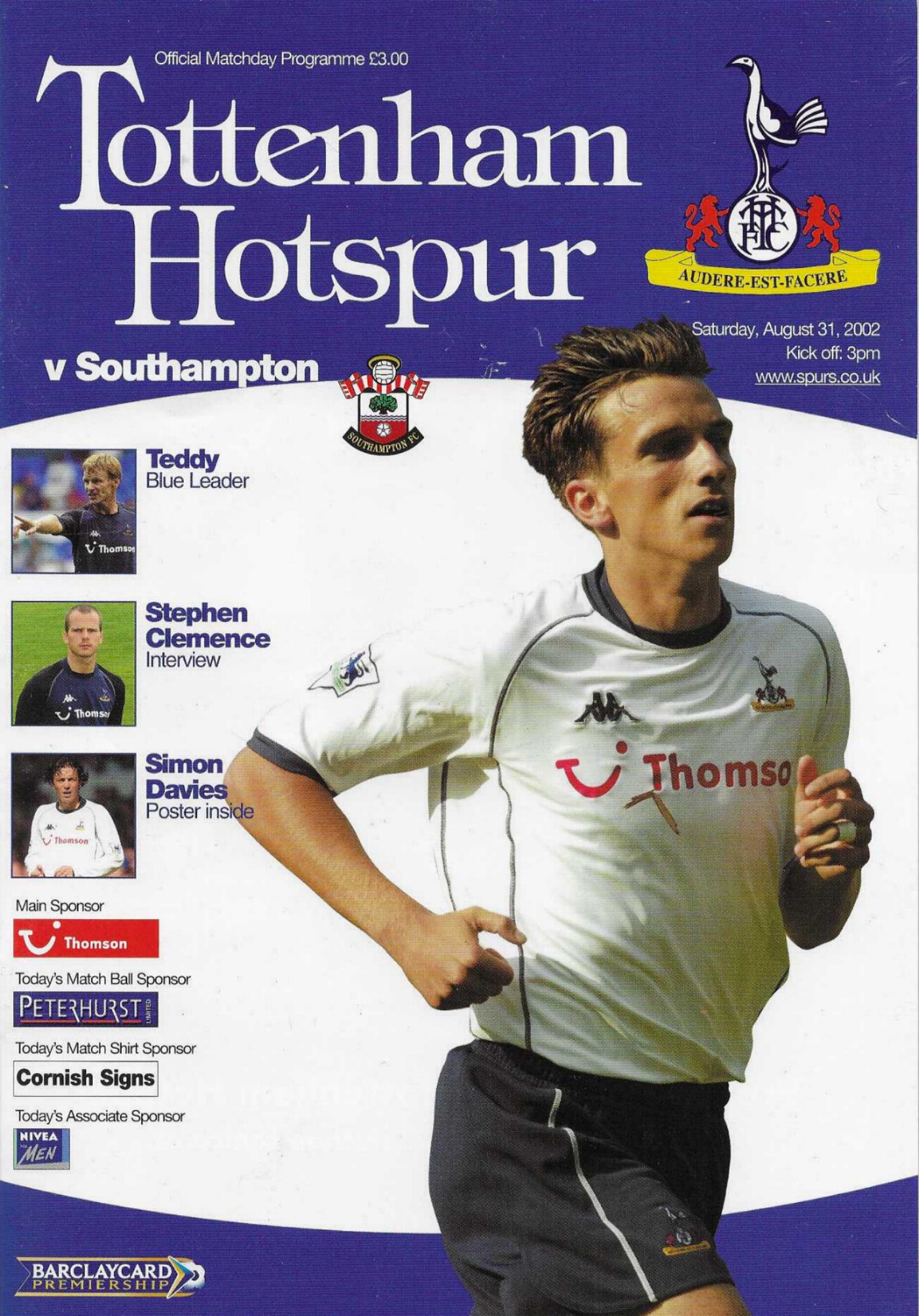 TOTTENHAM HOTSPUR v SOUTHAMPTON 2002/03
